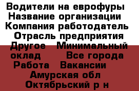 Водители на еврофуры › Название организации ­ Компания-работодатель › Отрасль предприятия ­ Другое › Минимальный оклад ­ 1 - Все города Работа » Вакансии   . Амурская обл.,Октябрьский р-н